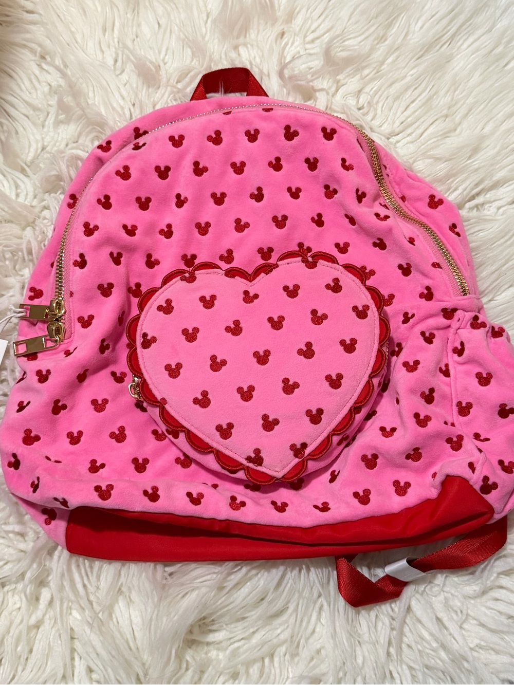 Stoney Clover Lane Disney Mickey & Minnie Pink and Red Classic Backpack